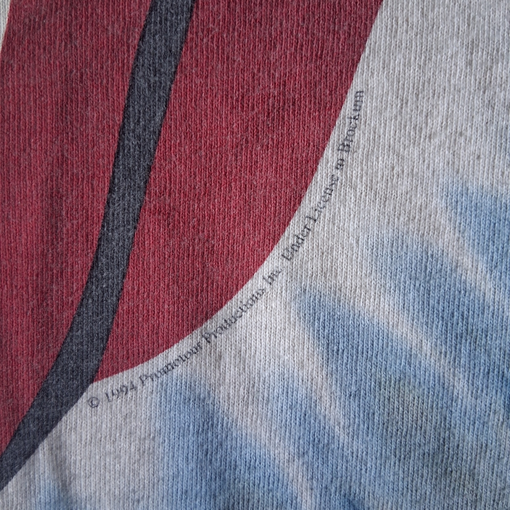 Fruit of the Loom Red and Blue Tie-Dye Mens Vintage Rollins Stone T-Shirt - Picture 5 of 8